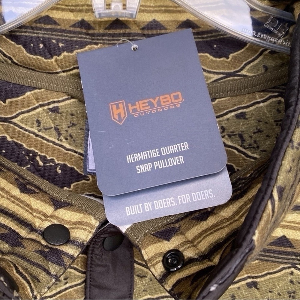 Heybo Outdoors Hermitage Quarter Snap Pullover Olive Black HEY9155 Mens S New - Picture 6 of 8
